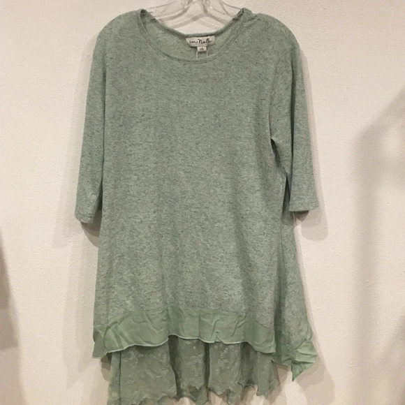 NWT Green top with underlay Size Large - Picture 1 of 2